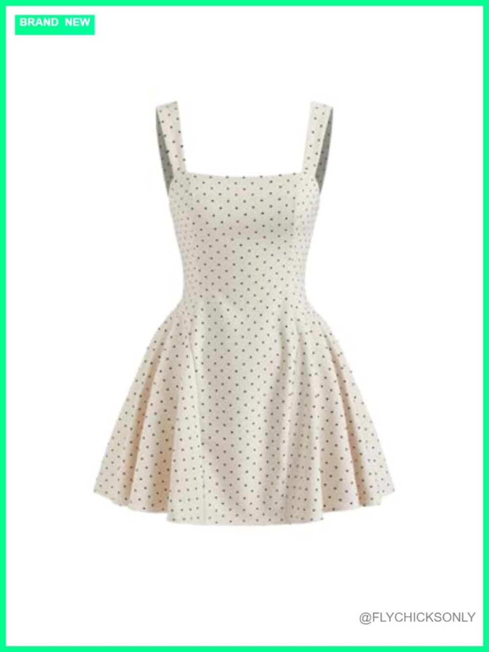 Polka Dot Square Neck Sleeveless Mini Dress Summer Date Night